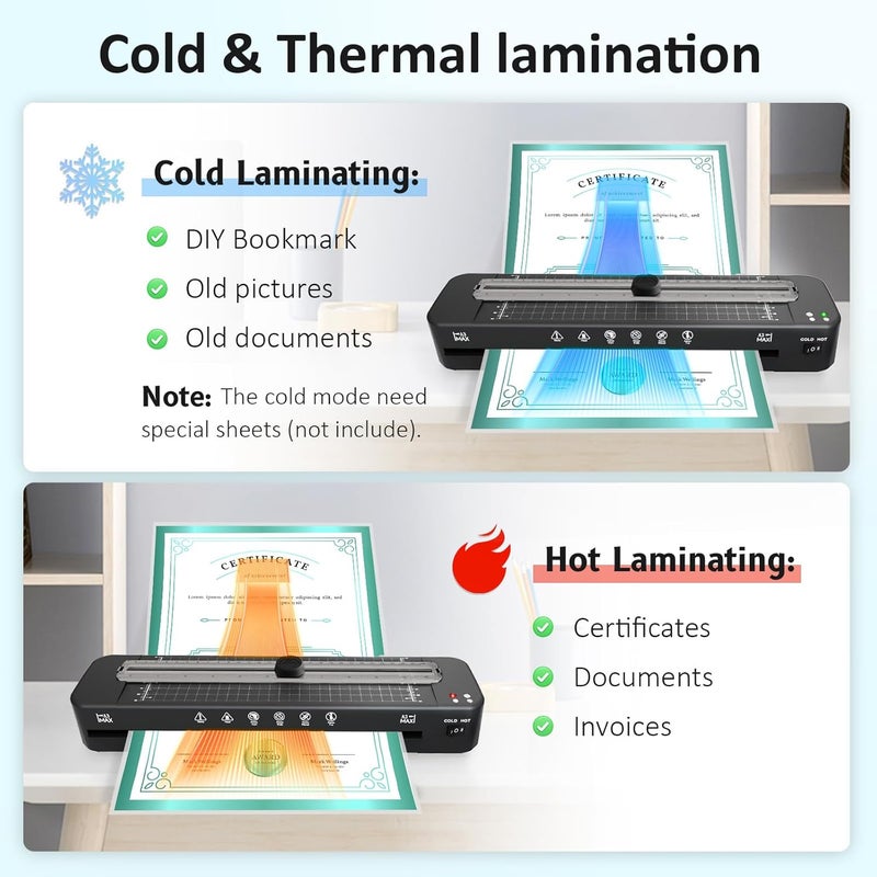Raycial 13 Inch Laminator Machine - 11x17 Laminator with 50 Sheets, Cold & Thermal, Built-in Paper Cutter & Corner Rounder, A3 Laminating Machine for Classroom Home School - Image 3